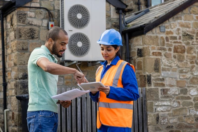 Conventional HVAC or a Heat Pump: Which Is Better? - Man with a Clipboard.
