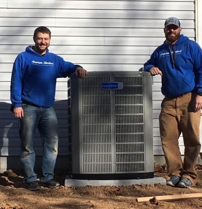 Technicians standing by AC.